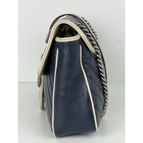 GUCCI Vintage Effect Calfskin Matelasse Medium Torchon Marmont Shoulder Bag - Picture 5 of 16